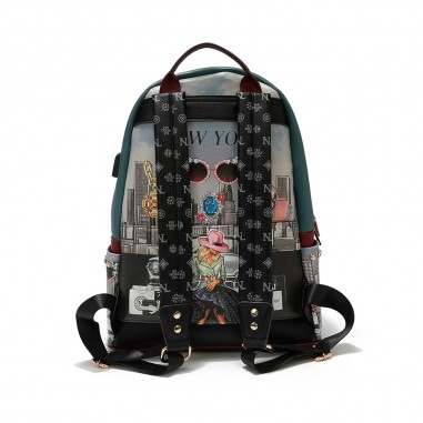MOCHILA GRANDE NICOLE LEE NEW YORK, USB - PORTATIL