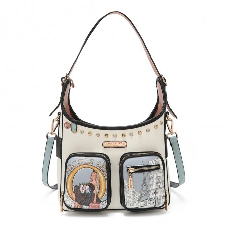 BOLSO NICOLE LEE DREAMING THE CITY LUXE BOLSILLOS EXTERIORES HERRAJES DORADOS