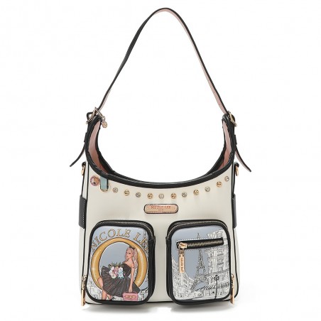 BOLSO NICOLE LEE DREAMING THE CITY LUXE BOLSILLOS EXTERIORES HERRAJES DORADOS