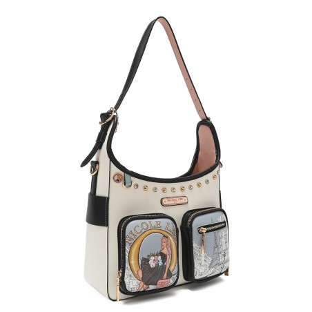 BOLSO NICOLE LEE DREAMING THE CITY LUXE BOLSILLOS EXTERIORES HERRAJES DORADOS