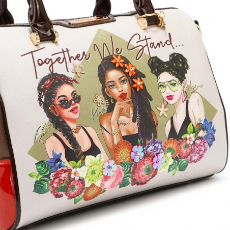 BOLSO NICOLE LEE TOGETHER WE STAND DOBLE ASA Estilo Boston