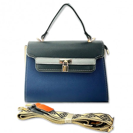 BOLSO PEQUEÑO TRES MARIPOSAS  TRICOLOR Estilo Boston