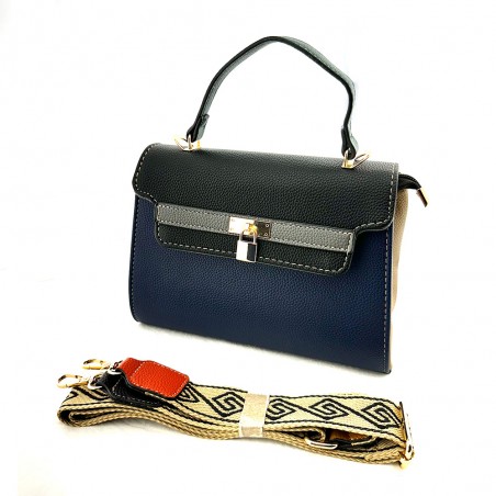 BOLSO PEQUEÑO TRES MARIPOSAS  TRICOLOR Estilo Boston