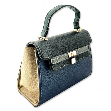 BOLSO PEQUEÑO TRES MARIPOSAS  TRICOLOR Estilo Boston