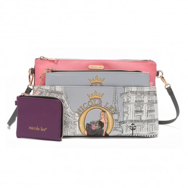 SET 3en1 NICOLE LEE (BANDOLERA, ESTUCHE,...