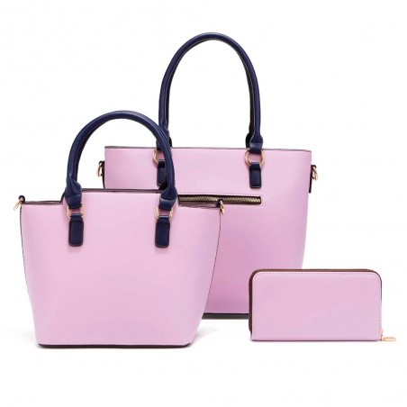 SET BOLSOS 3 PIEZAS NIKKY By Nicole Lee (Bolso Tote - Bandolera - Billetera)