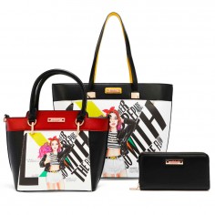 SET BOLSOS 3 PIEZAS NIKKY By Nicole Lee (Bolso Tote -...