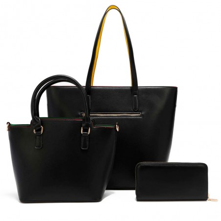 SET BOLSOS 3 PIEZAS NIKKY By Nicole Lee (Bolso Tote - Bandolera - Billetera) College