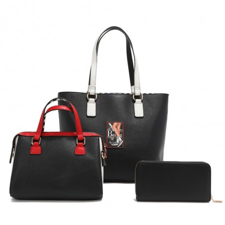 SET BOLSOS 3 PIEZAS NIKKY By Nicole Lee (Bolso Shopper - Bowling - Monedero)