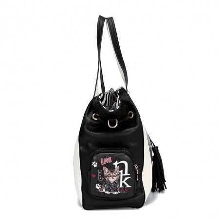 BOLSO HOMBRO NIKKY (By Nicole Lee) - Colección: Never By Shy Negro - Múltiples bolsillos