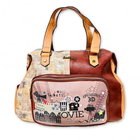 BOLSO SWEET CANDY ESTILO HOBO. Bolso Grande de Viaje con o sin correa. Colección Movie Brown