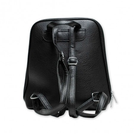 MOCHILA NEGRA CALAVERA - TACHUELAS - TRES MARIPOSAS